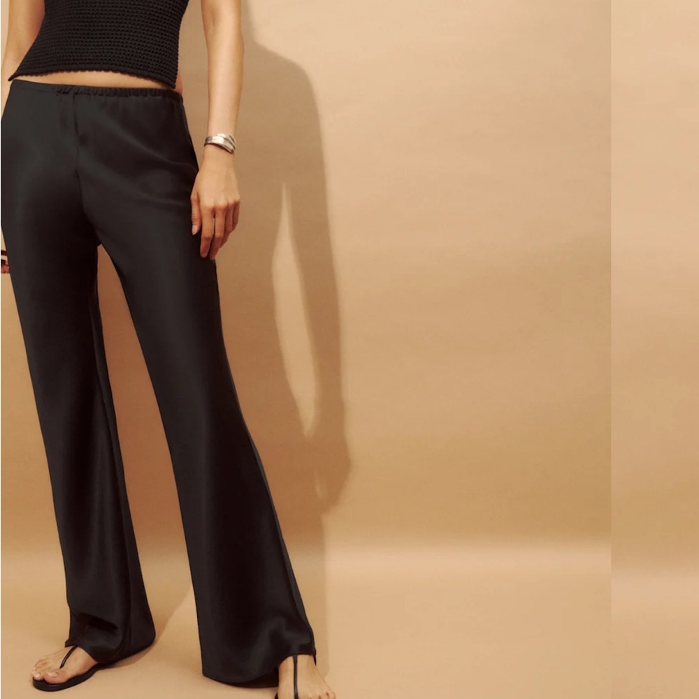 Reformation Gale Satin Mid Rise Bias Pant